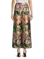 Silk Painterly Palazzo Pants