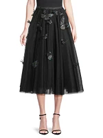 Butterflies Tulle Midi-Skirt