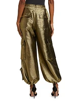 Metallic Twill Cargo Pants