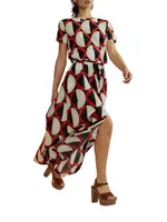 Circle Geometric Cotton Voile Maxi Skirt