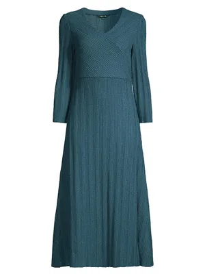 Textural Stripe Midi Dress
