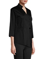 Asymmetric Side-Buckle Blouse