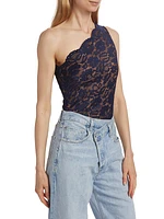 Cornelia One-Shoulder Lace Bodysuit