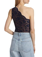 Cornelia One-Shoulder Lace Bodysuit