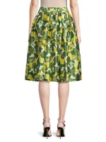 Barbara Pear Satin Midi-Skirt