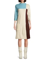 Annie Colorblocked Wool Shift Dress