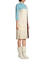 Annie Colorblocked Wool Shift Dress