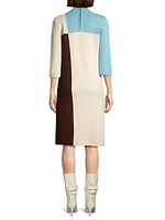 Annie Colorblocked Wool Shift Dress