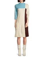 Annie Colorblocked Wool Shift Dress