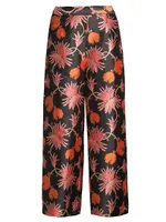 Fantasia Floral Silk Palazzo Pants