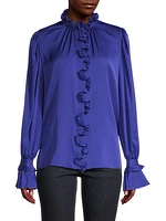 Michelle Silk-Blend Ruffled Blouse