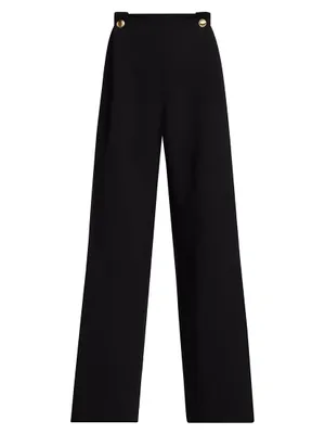 Wide-Leg Wool-Blend Pants