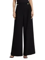 Wide-Leg Wool-Blend Pants