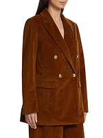 Double-Breasted Corduroy Blazer