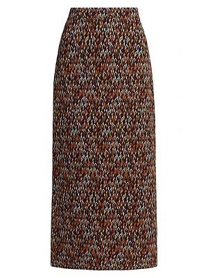 Jacquard Chevron Maxi Skirt