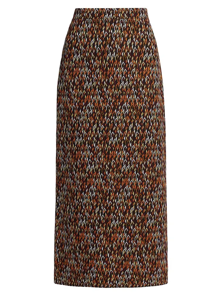 Jacquard Chevron Maxi Skirt