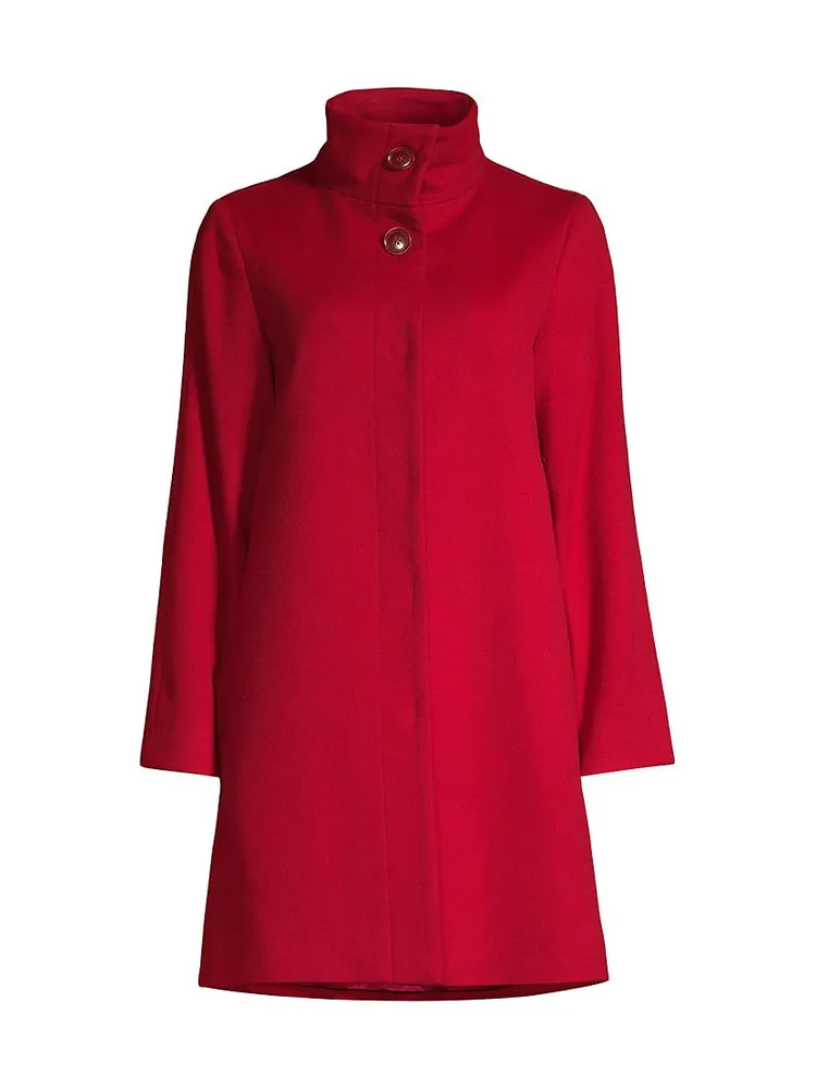 Wool-Cashmere Stand Collar Coat