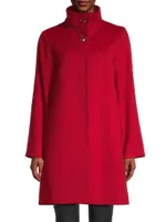 Wool-Cashmere Stand Collar Coat