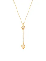 The Bewitching Rocks 24K-Gold-Plated & Moonstone Lariat Necklace