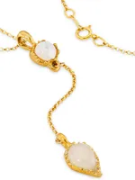 The Bewitching Rocks 24K-Gold-Plated & Moonstone Lariat Necklace