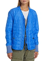 Blue Nylon Quilted Jacket