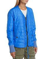 Blue Nylon Quilted Jacket