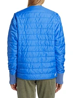 Blue Nylon Quilted Jacket