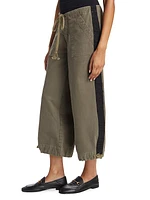 Cotton Wide-Leg Tux Pants