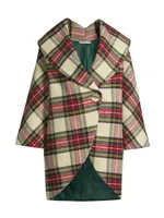 Plaid Wool Cocoon Coat