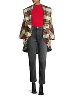 Plaid Wool Cocoon Coat