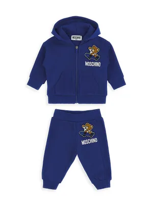 Baby Boy's & Little Skateboard Bear Logo Sweatsuit