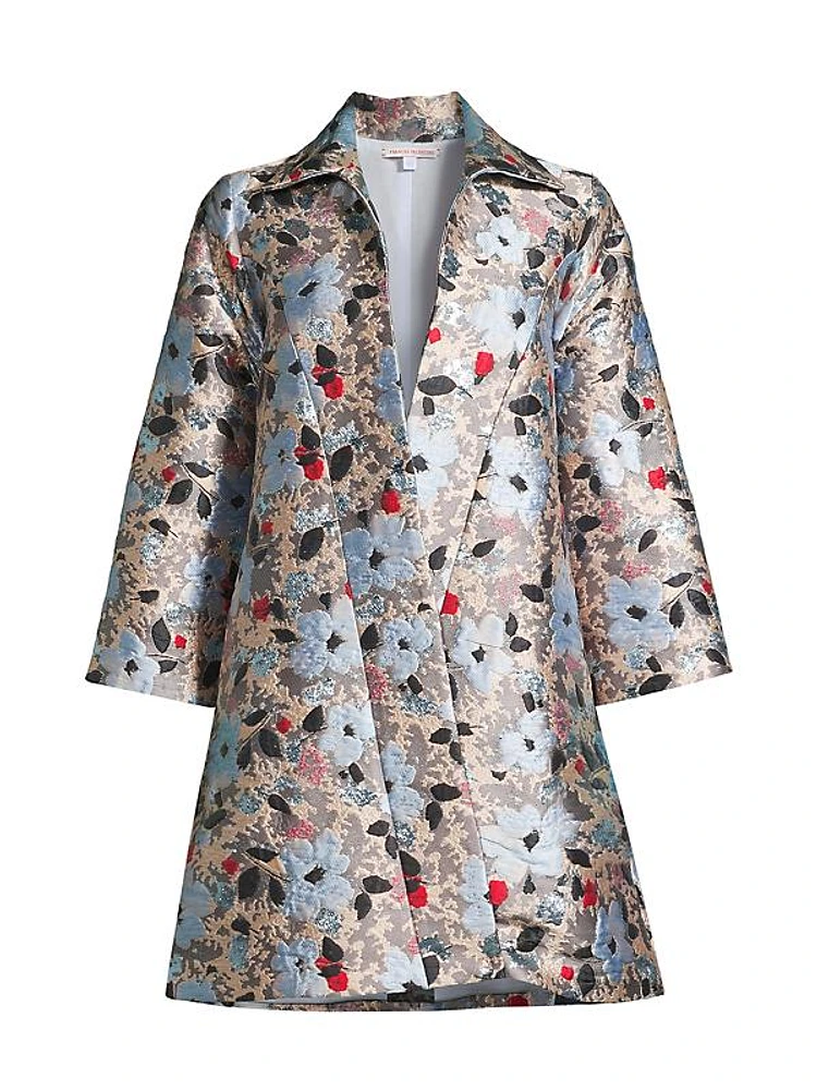 Cornelia Poppy Jacquard Swing Jacket