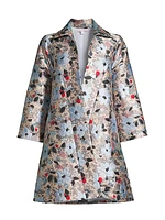 Cornelia Poppy Jacquard Swing Jacket