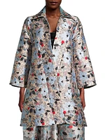 Cornelia Poppy Jacquard Swing Jacket