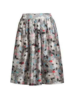 Barbara Poppy Satin Midi-Skirt