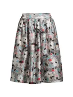 Barbara Poppy Satin Midi-Skirt