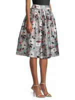 Barbara Poppy Satin Midi-Skirt