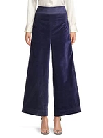 Velvet Wide-Leg Tuxedo Pants