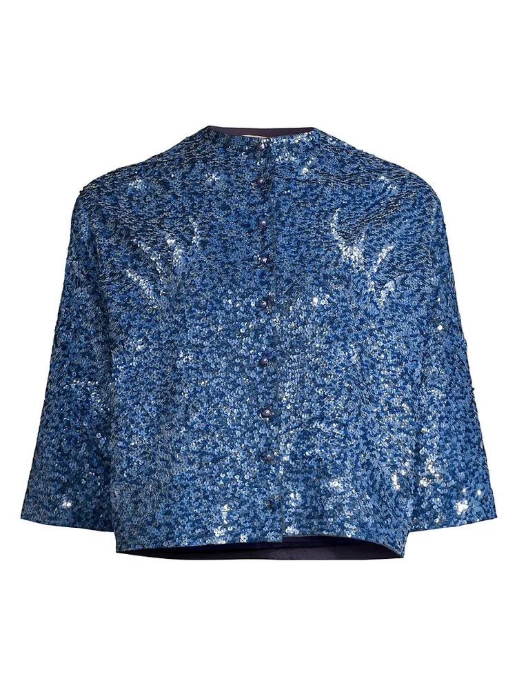 Elsie Cropped Sequined Jacket