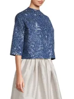 Elsie Cropped Sequined Jacket