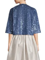 Elsie Cropped Sequined Jacket