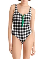 Funny Gingham One-Piece Swimsuit