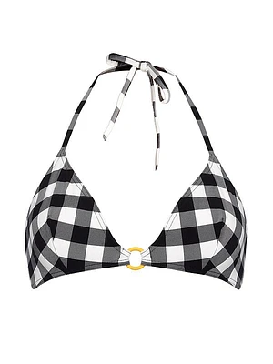 Culture Gingham Triangle Bikini Top