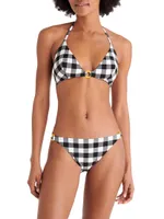 Culture Gingham Triangle Bikini Top