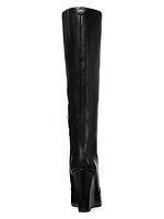 Isra 100MM Leather Wedge Boots