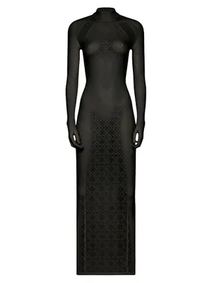 SIMKHAI x Wolford Semi-Sheer Logo Dress