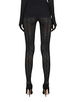 SIMKHAI x Wolford Intricate Semi-Sheer Logo Tights