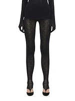 SIMKHAI x Wolford Intricate Semi-Sheer Logo Tights