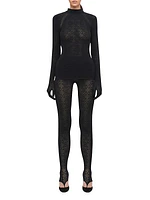 SIMKHAI x Wolford Intricate Semi-Sheer Logo Tights