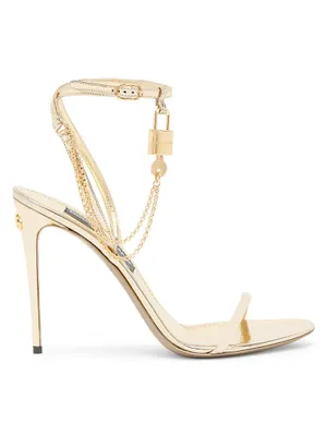 Lock 105MM Metallic Leather Sandals